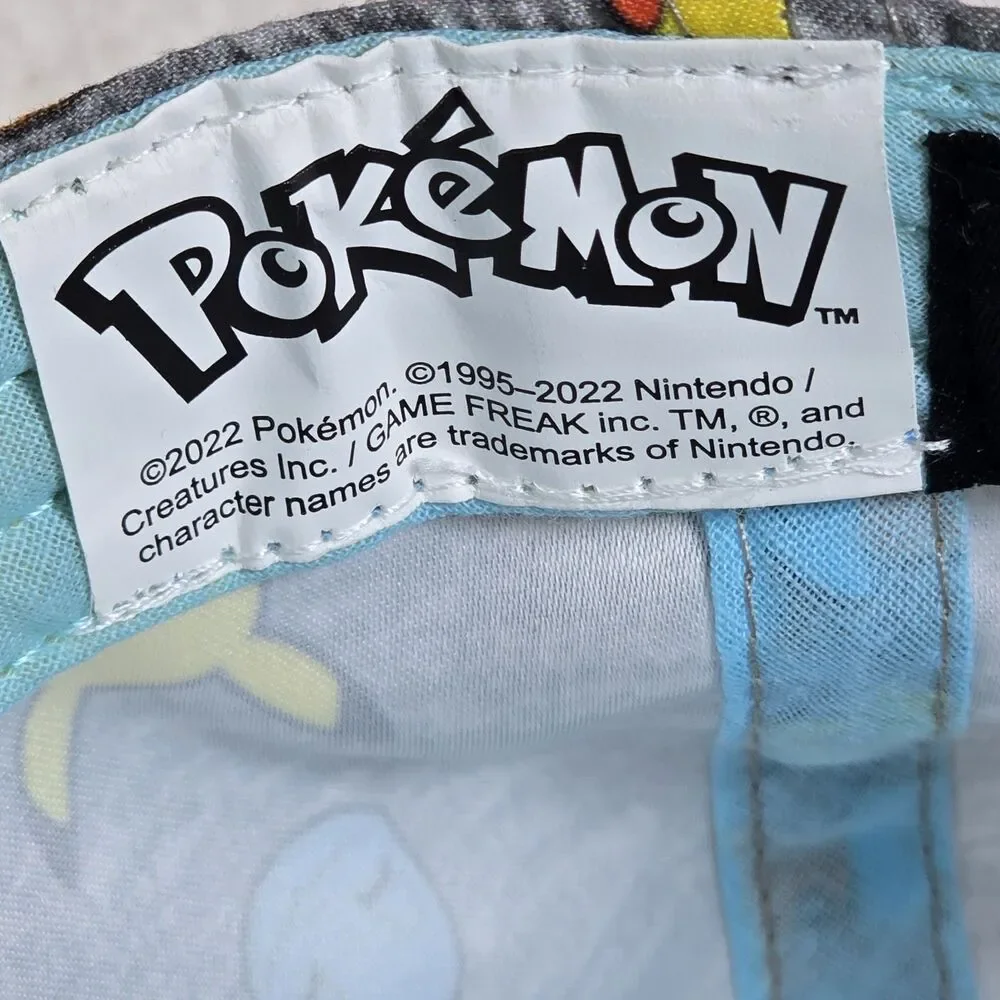 Pokemon All Over Print Snapback Cap Hat Squirtle Pikachu Charmander Bulbasaur